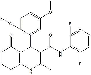 N-(2,6-difluorophenyl)-4-(2,5-dimethoxyphenyl)-2-methyl-5-oxo-1,4,5,6,7,8-hexahydro-3-quinolinecarboxamide,496785-93-4,结构式
