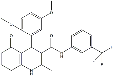 4-(2,5-dimethoxyphenyl)-2-methyl-5-oxo-N-[3-(trifluoromethyl)phenyl]-1,4,5,6,7,8-hexahydro-3-quinolinecarboxamide,496785-94-5,结构式