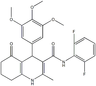 N-(2,6-difluorophenyl)-2-methyl-5-oxo-4-(3,4,5-trimethoxyphenyl)-1,4,5,6,7,8-hexahydro-3-quinolinecarboxamide Struktur
