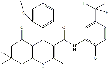 N-[2-chloro-5-(trifluoromethyl)phenyl]-4-(2-methoxyphenyl)-2,7,7-trimethyl-5-oxo-1,4,5,6,7,8-hexahydro-3-quinolinecarboxamide Structure