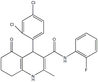 4-(2,4-dichlorophenyl)-N-(2-fluorophenyl)-2-methyl-5-oxo-1,4,5,6,7,8-hexahydro-3-quinolinecarboxamide Structure