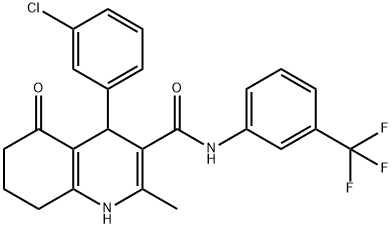 4-(3-chlorophenyl)-2-methyl-5-oxo-N-[3-(trifluoromethyl)phenyl]-1,4,5,6,7,8-hexahydro-3-quinolinecarboxamide|