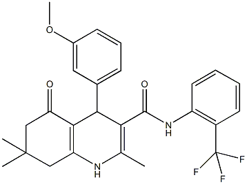 4-(3-methoxyphenyl)-2,7,7-trimethyl-5-oxo-N-[2-(trifluoromethyl)phenyl]-1,4,5,6,7,8-hexahydro-3-quinolinecarboxamide Structure