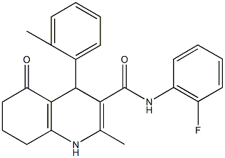 N-(2-fluorophenyl)-2-methyl-4-(2-methylphenyl)-5-oxo-1,4,5,6,7,8-hexahydro-3-quinolinecarboxamide Structure