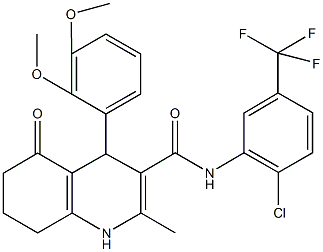 N-[2-chloro-5-(trifluoromethyl)phenyl]-4-(2,3-dimethoxyphenyl)-2-methyl-5-oxo-1,4,5,6,7,8-hexahydro-3-quinolinecarboxamide Structure