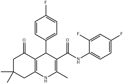 N-(2,4-difluorophenyl)-4-(4-fluorophenyl)-2,7,7-trimethyl-5-oxo-1,4,5,6,7,8-hexahydro-3-quinolinecarboxamide Struktur