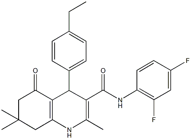 N-(2,4-difluorophenyl)-4-(4-ethylphenyl)-2,7,7-trimethyl-5-oxo-1,4,5,6,7,8-hexahydro-3-quinolinecarboxamide Structure