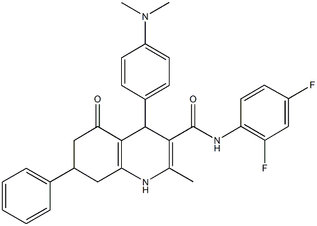 N-(2,4-difluorophenyl)-4-[4-(dimethylamino)phenyl]-2-methyl-5-oxo-7-phenyl-1,4,5,6,7,8-hexahydro-3-quinolinecarboxamide|