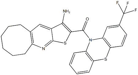 2-{[2-(trifluoromethyl)-10H-phenothiazin-10-yl]carbonyl}-5,6,7,8,9,10-hexahydrocycloocta[b]thieno[3,2-e]pyridin-3-ylamine Structure