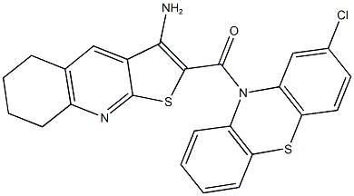 2-[(2-chloro-10H-phenothiazin-10-yl)carbonyl]-5,6,7,8-tetrahydrothieno[2,3-b]quinolin-3-amine,496786-99-3,结构式