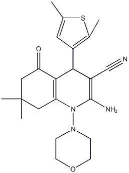 2-amino-4-(2,5-dimethyl-3-thienyl)-7,7-dimethyl-1-(4-morpholinyl)-5-oxo-1,4,5,6,7,8-hexahydro-3-quinolinecarbonitrile Structure