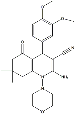 2-amino-4-(3,4-dimethoxyphenyl)-7,7-dimethyl-1-(4-morpholinyl)-5-oxo-1,4,5,6,7,8-hexahydro-3-quinolinecarbonitrile|