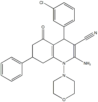 496787-28-1 2-amino-4-(3-chlorophenyl)-1-(4-morpholinyl)-5-oxo-7-phenyl-1,4,5,6,7,8-hexahydro-3-quinolinecarbonitrile