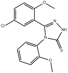 5-(5-chloro-2-methoxyphenyl)-4-(2-methoxyphenyl)-4H-1,2,4-triazol-3-yl hydrosulfide,496787-44-1,结构式