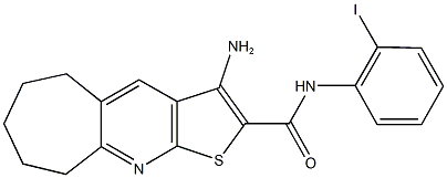 3-amino-N-(2-iodophenyl)-6,7,8,9-tetrahydro-5H-cyclohepta[b]thieno[3,2-e]pyridine-2-carboxamide,496787-97-4,结构式