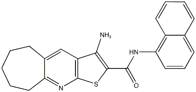 3-amino-N-(1-naphthyl)-6,7,8,9-tetrahydro-5H-cyclohepta[b]thieno[3,2-e]pyridine-2-carboxamide Struktur