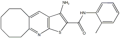 3-amino-N-(2-methylphenyl)-5,6,7,8,9,10-hexahydrocycloocta[b]thieno[3,2-e]pyridine-2-carboxamide 结构式
