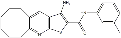3-amino-N-(3-methylphenyl)-5,6,7,8,9,10-hexahydrocycloocta[b]thieno[3,2-e]pyridine-2-carboxamide Struktur