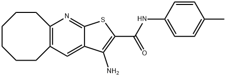 3-amino-N-(4-methylphenyl)-5,6,7,8,9,10-hexahydrocycloocta[b]thieno[3,2-e]pyridine-2-carboxamide,496788-04-6,结构式