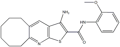 3-amino-N-(2-methoxyphenyl)-5,6,7,8,9,10-hexahydrocycloocta[b]thieno[3,2-e]pyridine-2-carboxamide 结构式