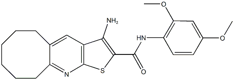 3-amino-N-(2,4-dimethoxyphenyl)-5,6,7,8,9,10-hexahydrocycloocta[b]thieno[3,2-e]pyridine-2-carboxamide 结构式