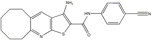 3-amino-N-(4-cyanophenyl)-5,6,7,8,9,10-hexahydrocycloocta[b]thieno[3,2-e]pyridine-2-carboxamide 化学構造式