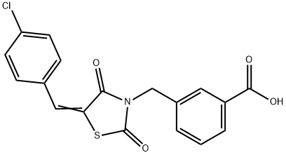 3-{[5-(4-chlorobenzylidene)-2,4-dioxo-1,3-thiazolidin-3-yl]methyl}benzoic acid,496798-27-7,结构式