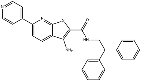 3-amino-N-(2,2-diphenylethyl)-6-(4-pyridinyl)thieno[2,3-b]pyridine-2-carboxamide Struktur