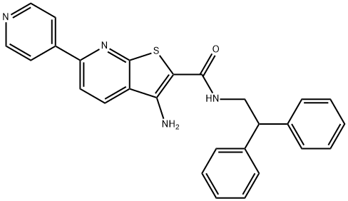 3-amino-N-(2,2-diphenylethyl)-6-(4-pyridinyl)thieno[2,3-b]pyridine-2-carboxamide,496801-50-4,结构式