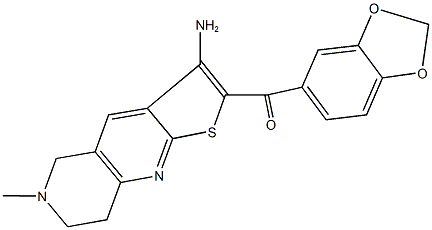 (3-amino-6-methyl-5,6,7,8-tetrahydrothieno[2,3-b][1,6]naphthyridin-2-yl)(1,3-benzodioxol-5-yl)methanone Struktur