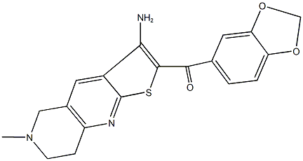 (3-amino-6-methyl-5,6,7,8-tetrahydrothieno[2,3-b][1,6]naphthyridin-2-yl)(1,3-benzodioxol-5-yl)methanone 结构式