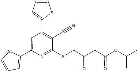 isopropyl 4-{[3-cyano-4,6-di(2-thienyl)-2-pyridinyl]sulfanyl}-3-oxobutanoate Structure