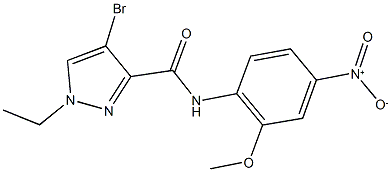 4-bromo-1-ethyl-N-{4-nitro-2-methoxyphenyl}-1H-pyrazole-3-carboxamide Structure