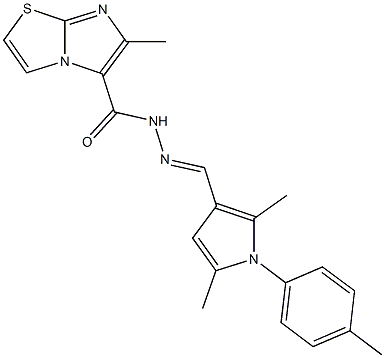 N'-{[2,5-dimethyl-1-(4-methylphenyl)-1H-pyrrol-3-yl]methylene}-6-methylimidazo[2,1-b][1,3]thiazole-5-carbohydrazide Struktur