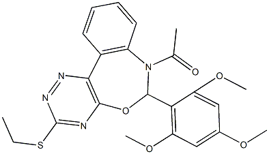 7-acetyl-3-(ethylsulfanyl)-6-(2,4,6-trimethoxyphenyl)-6,7-dihydro[1,2,4]triazino[5,6-d][3,1]benzoxazepine 结构式