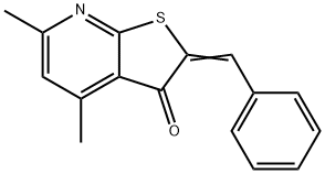 2-benzylidene-4,6-dimethylthieno[2,3-b]pyridin-3(2H)-one Struktur