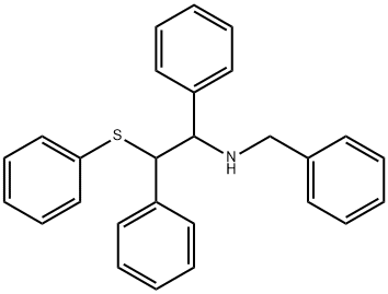 N-benzyl-N-[1,2-diphenyl-2-(phenylsulfanyl)ethyl]amine 化学構造式