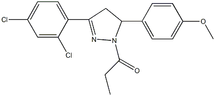 3-(2,4-dichlorophenyl)-5-[4-(methyloxy)phenyl]-1-propanoyl-4,5-dihydro-1H-pyrazole Struktur