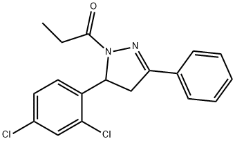 5-(2,4-dichlorophenyl)-3-phenyl-1-propionyl-4,5-dihydro-1H-pyrazole Struktur
