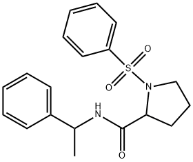 N-(1-phenylethyl)-1-(phenylsulfonyl)-2-pyrrolidinecarboxamide Structure