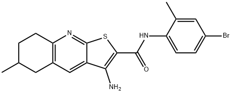 3-amino-N-(4-bromo-2-methylphenyl)-6-methyl-5,6,7,8-tetrahydrothieno[2,3-b]quinoline-2-carboxamide 结构式