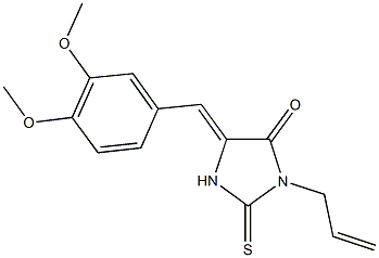 3-allyl-5-(3,4-dimethoxybenzylidene)-2-thioxo-4-imidazolidinone 化学構造式