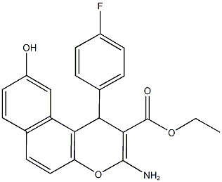 ethyl 3-amino-1-(4-fluorophenyl)-9-hydroxy-1H-benzo[f]chromene-2-carboxylate Structure