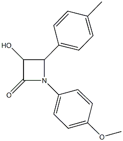 3-hydroxy-1-(4-methoxyphenyl)-4-(4-methylphenyl)-2-azetidinone 结构式