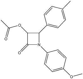 1-(4-methoxyphenyl)-2-(4-methylphenyl)-4-oxo-3-azetidinyl acetate Structure