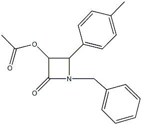 1-benzyl-2-(4-methylphenyl)-4-oxo-3-azetidinyl acetate Structure