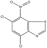 4,6-dichloro-7-nitro-1,3-benzothiazole 化学構造式