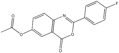 2-(4-fluorophenyl)-4-oxo-4H-3,1-benzoxazin-6-yl acetate Structure