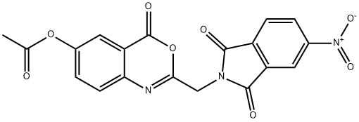 2-({5-nitro-1,3-dioxo-1,3-dihydro-2H-isoindol-2-yl}methyl)-4-oxo-4H-3,1-benzoxazin-6-yl acetate Structure