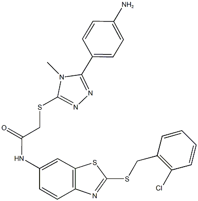 2-{[5-(4-aminophenyl)-4-methyl-4H-1,2,4-triazol-3-yl]sulfanyl}-N-{2-[(2-chlorobenzyl)sulfanyl]-1,3-benzothiazol-6-yl}acetamide|